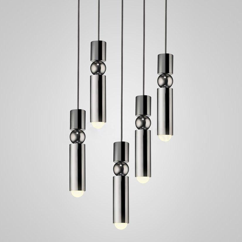 Fulcrum Modern Cylindrical LED Pendant Light Adjustable Hanging Ceiling Fixture