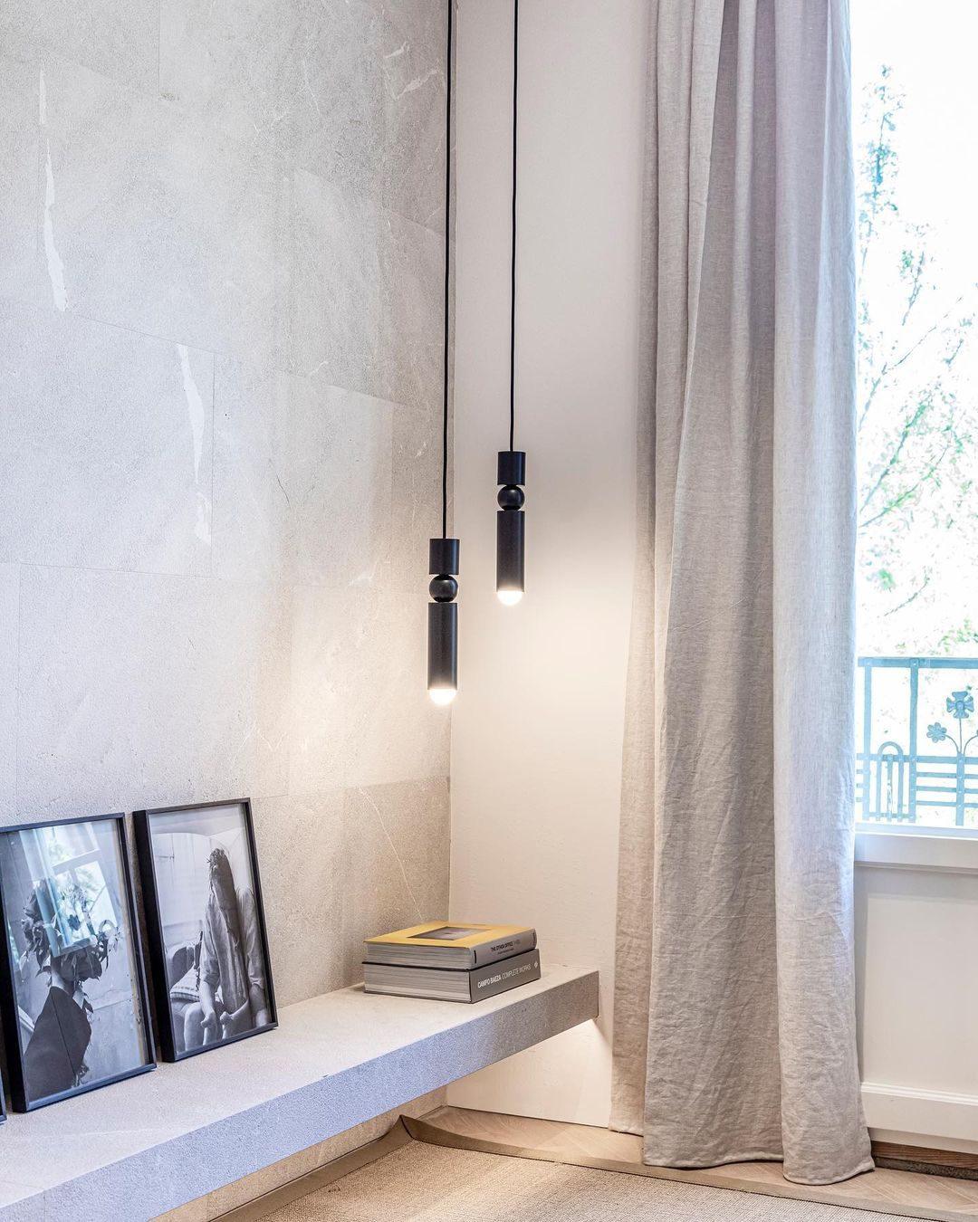 Fulcrum Modern Cylindrical LED Pendant Light Adjustable Hanging Ceiling Fixture