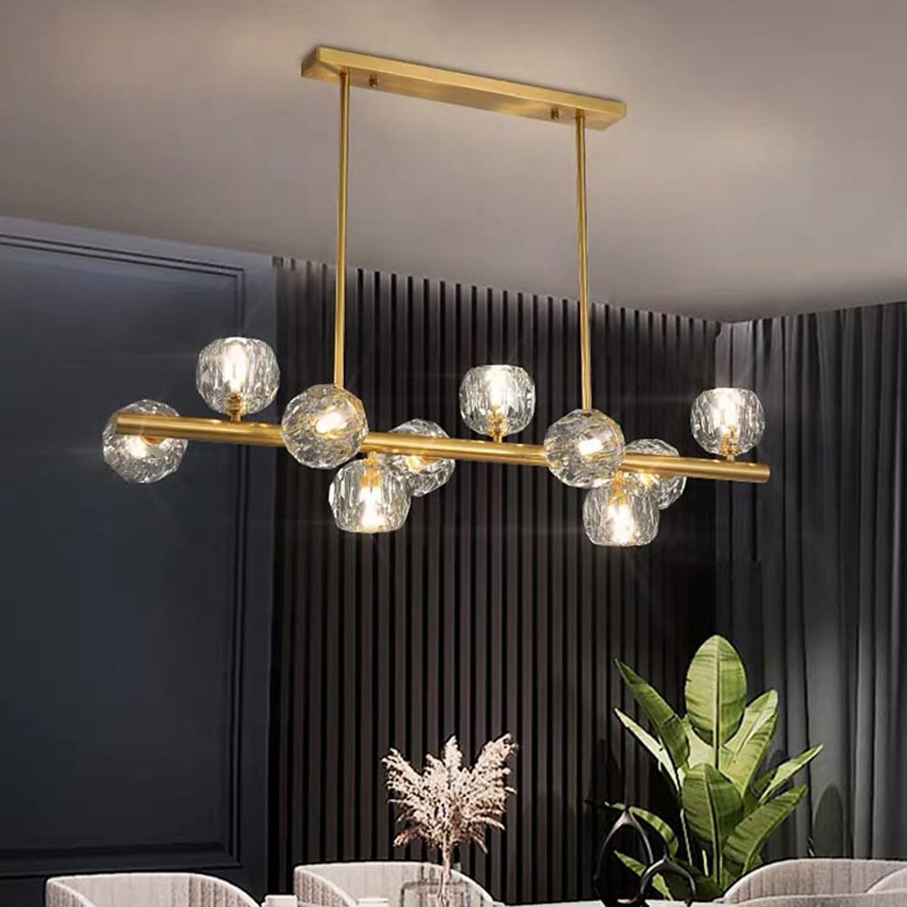 Modern Crystal Globe Cluster Flush Mount Ceiling Light with Metal Frame and LED Illumination