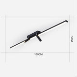 Modern Black Linear Semi Flush Mount LED Ceiling Light with Two Adjustable Spotlights