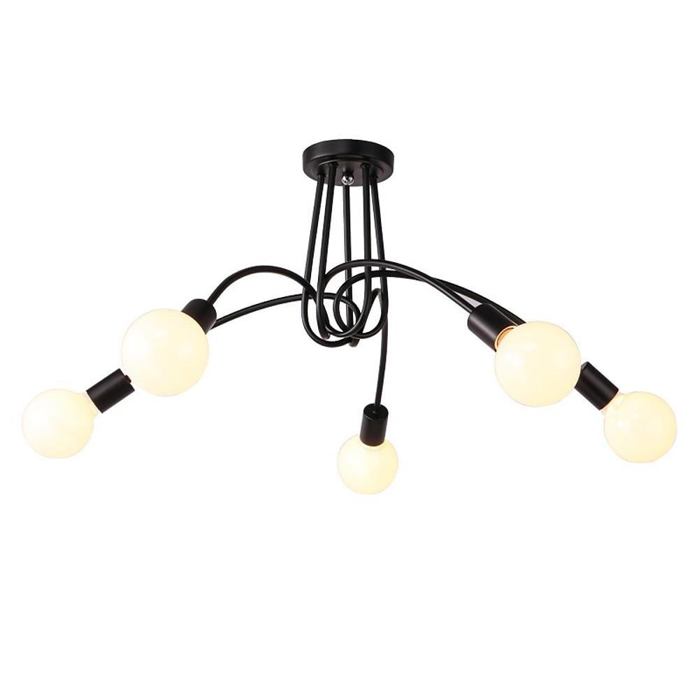Industrial 5 Light Twisted Metal Frame Chandelier Vintage Retro Pendant Ceiling Light