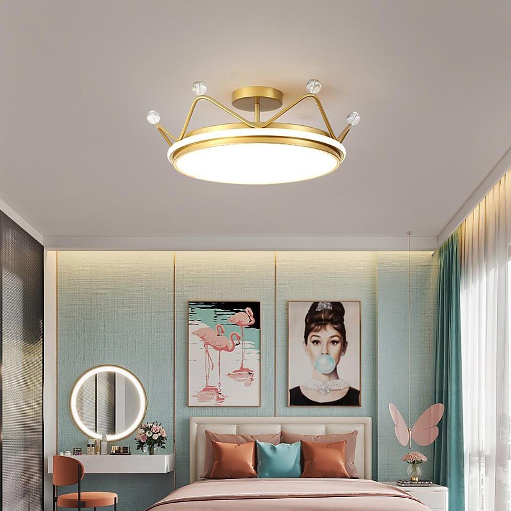Modern Nordic Circular LED Flush Mount Ceiling Light Dimmable Acrylic Fixture for Home