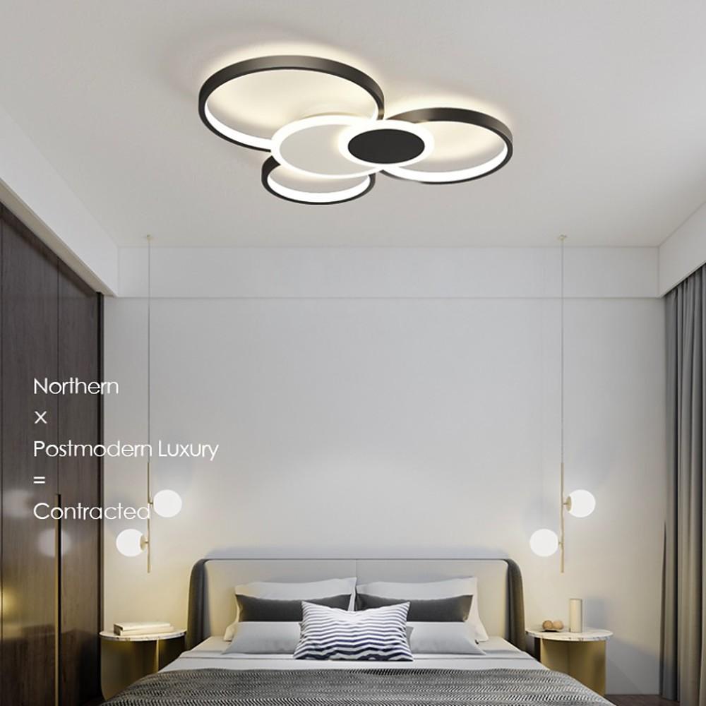Modern Eclipse Geometric LED Ceiling Light Flush Mount with 3 Color Dimming