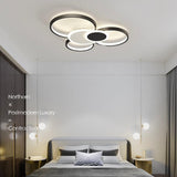 Modern Eclipse Geometric LED Ceiling Light Flush Mount with 3 Color Dimming
