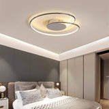 Modern Double Circular LED Flush Mount Ceiling Light for Bedroom and Kitchen