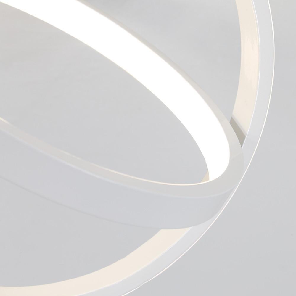 Modern Geometric Interlocking Ring LED Ceiling Light Black Flush Mount Fixture for Bedroom
