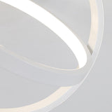 Modern Geometric Interlocking Ring LED Ceiling Light Black Flush Mount Fixture for Bedroom