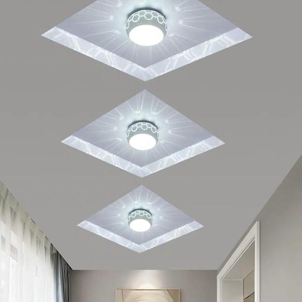 Modern LED Drum Flush Mount Ceiling Light with Geometric Hollow Design for Hallways and Entryways