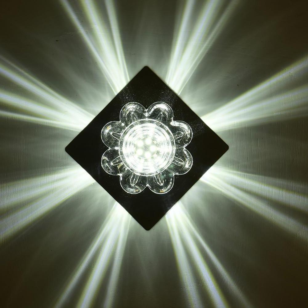 Modern Flower Shaped Crystal LED Flush Mount Ceiling Light for Hallway and Bedroom