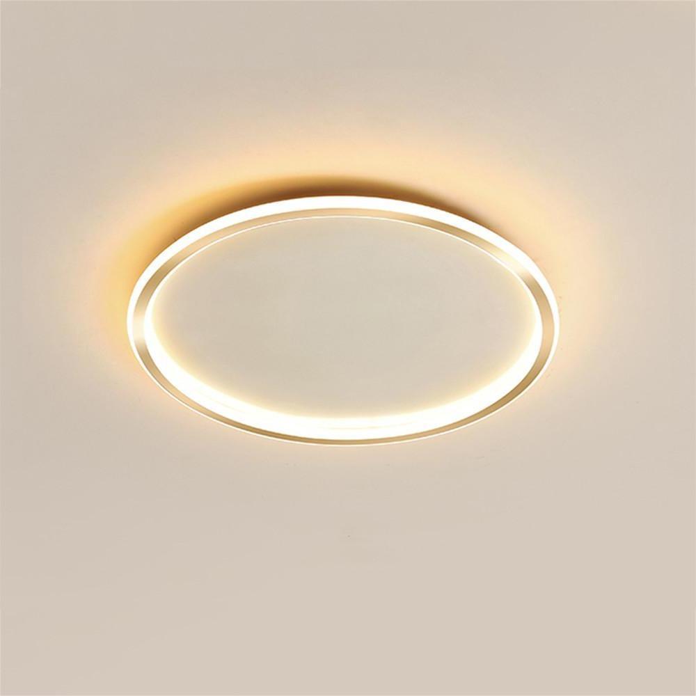 Modern Geometric Circular LED Flush Mount Ceiling Light Minimalist Metal Luminaire for Living Room