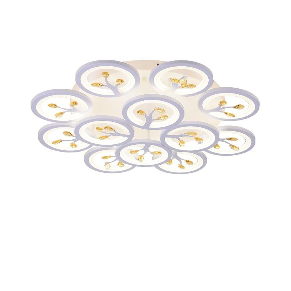 Modern White Flower LED Ceiling Light Dimmable Flush Mount Nordic Bedroom Fixture