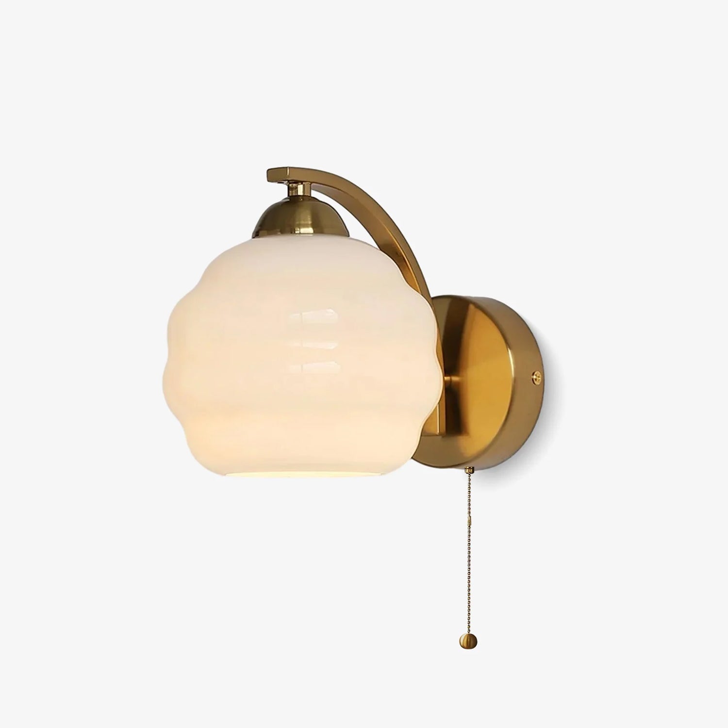 Gatsby Art Deco Style Wall Sconce with White Glass Shade and Metal Finish