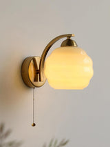 Gatsby Art Deco Style Wall Sconce with White Glass Shade and Metal Finish