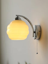 Gatsby Art Deco Style Wall Sconce with White Glass Shade and Metal Finish