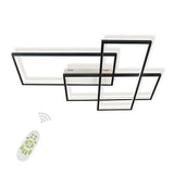 Modern Geometric LED Ceiling Light Overlapping Rectangles Flush Mount Aluminum Fixture