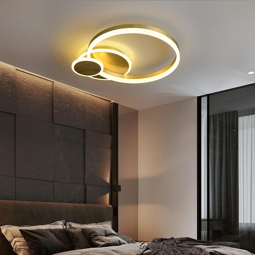 Modern Overlapping Circles Flush Mount Ceiling Light LED Metal Artistic Design 3 Light Fixture