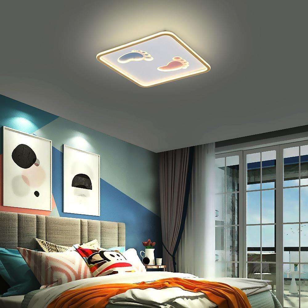 Modern Footprint Design LED Ceiling Light Nordic Metal Flush Mount for Bedroom Playroom