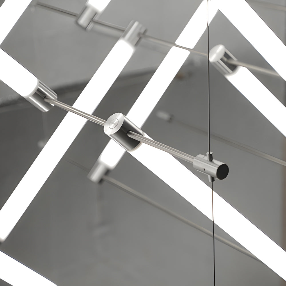 Geometric Acrylic Tube LED Linear Island Chandelier for Modern Dining Room and Bar