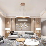 Geometric Circular LED Chandelier Modern Aluminum Dining Room Kitchen Island Hanging Ceiling Light