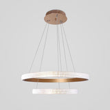 Geometric Circular LED Chandelier Modern Aluminum Dining Room Kitchen Island Hanging Ceiling Light