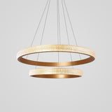 Geometric Circular LED Chandelier Modern Aluminum Dining Room Kitchen Island Hanging Ceiling Light