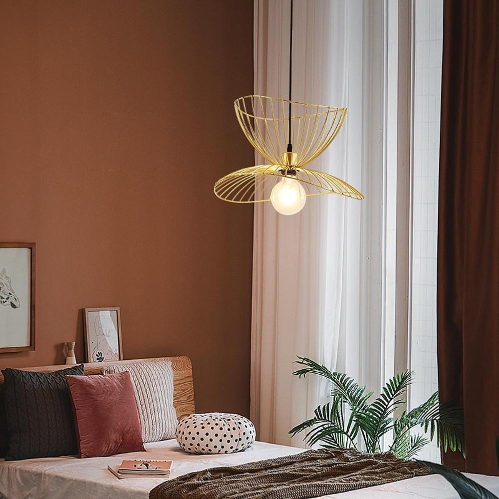 Geometric Double Wire Basket Pendant Light Industrial Vintage Metal Hanging Ceiling Lamp