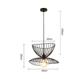 Geometric Double Wire Basket Pendant Light Industrial Vintage Metal Hanging Ceiling Lamp