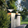 Geometric Gray Aluminum LED Outdoor Post Light Waterproof Modern Pyramid Pillar Lamp