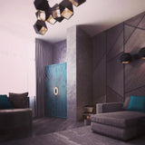 Geometric Hollow Polygon Pendant Light Black Modular Metal Chandelier for Dining Room