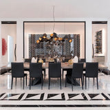 Geometric Hollow Polygon Pendant Light Black Modular Metal Chandelier for Dining Room