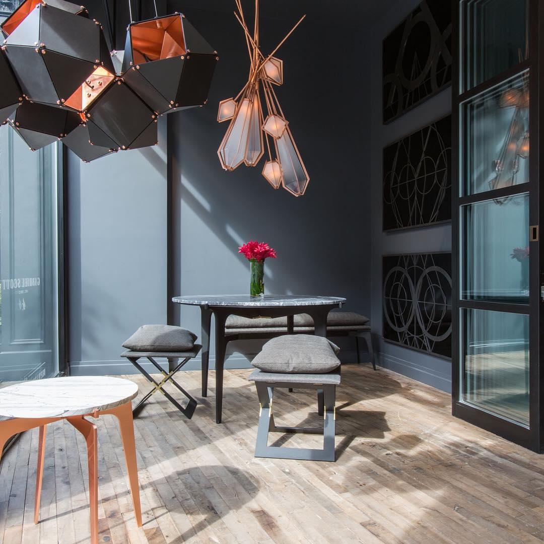 Geometric Hollow Polygon Pendant Light Black Modular Metal Chandelier for Dining Room