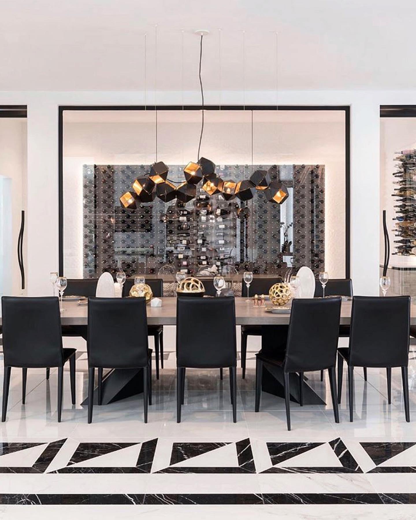 Geometric Hollow Polygon Pendant Light Black Modular Metal Chandelier for Dining Room