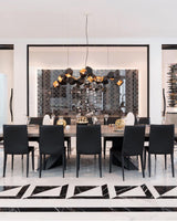 Geometric Hollow Polygon Pendant Light Black Modular Metal Chandelier for Dining Room
