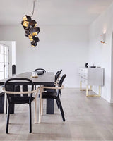 Geometric Hollow Polygon Pendant Light Black Modular Metal Chandelier for Dining Room