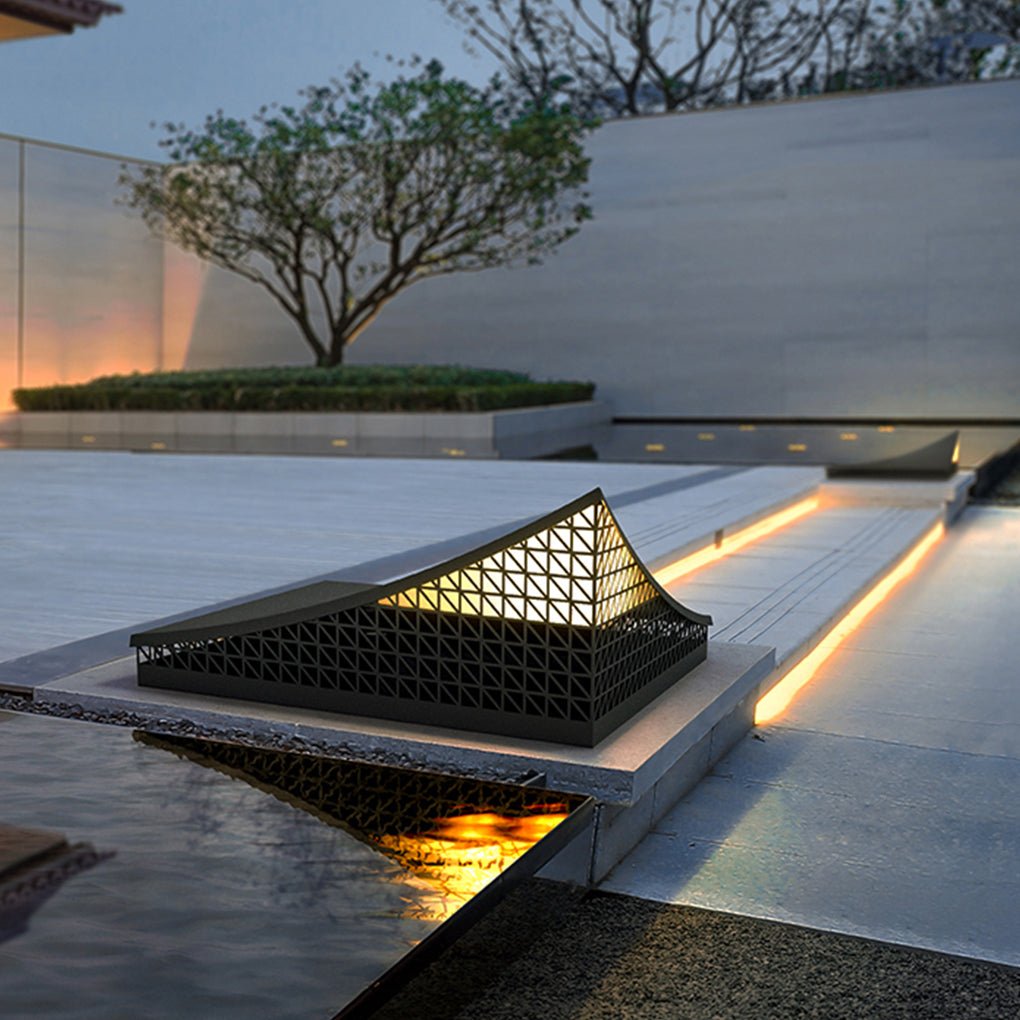 Geometric Pattern Outdoor Landscape Decorative Light Waterproof Stainless Steel Garden Lantern