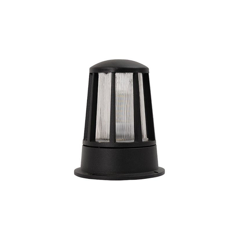 Geometric Round Black Outdoor Post Light Waterproof LED Landscape Pillar Lamp for Patios