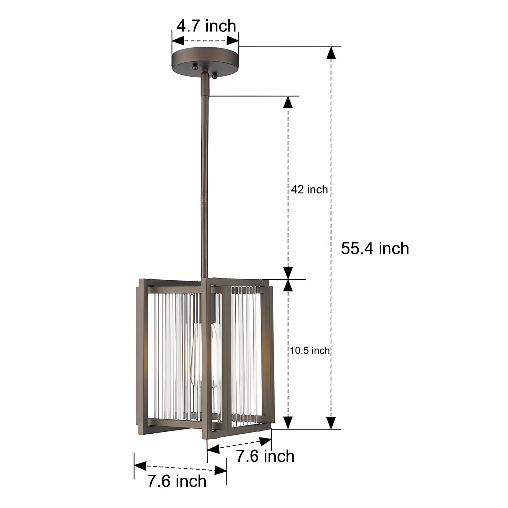 Geometric Square Black Iron Frame Retro Industrial Chandelier for Dining Room Lighting