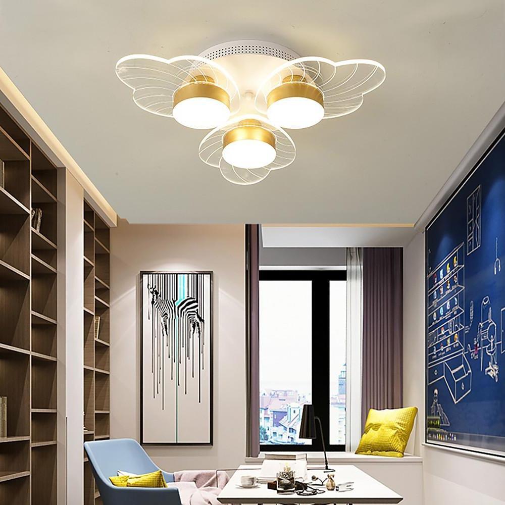 Modern Gold Flower Petal LED Ceiling Light Nordic Flush Mount Fixture for Bedroom and Living Room