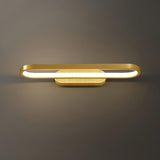 Gianni Minimalist Oval LED Wall Sconce Brass Vanity Light with Adjustable Color Temperature