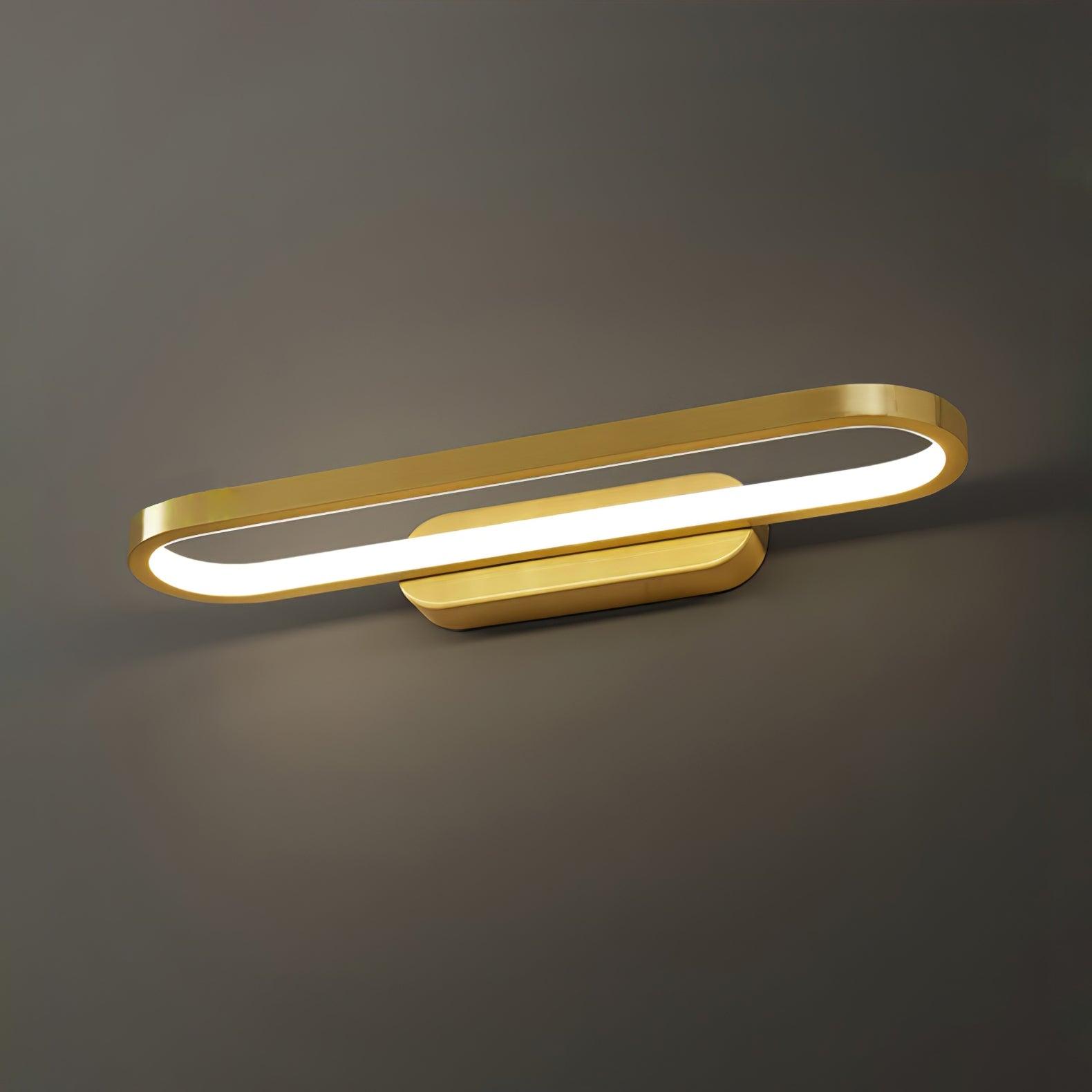 Gianni Minimalist Oval LED Wall Sconce Brass Vanity Light with Adjustable Color Temperature