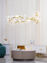 Ginkgo Ceramic Leaf Flush Mount Chandelier Elegant Modern Ceiling Light Fixture
