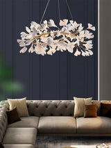 Ginkgo Ceramic Leaf Flush Mount Chandelier Elegant Modern Ceiling Light Fixture