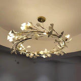 Ginkgo Ceramic Leaf Flush Mount Chandelier Elegant Modern Ceiling Light Fixture