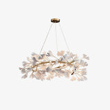 Ginkgo Ceramic Leaf Flush Mount Chandelier Elegant Modern Ceiling Light Fixture