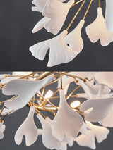 Ginkgo Ceramic Leaf Flush Mount Chandelier Elegant Modern Ceiling Light Fixture