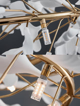 Ginkgo Ceramic Leaf Flush Mount Chandelier Elegant Modern Ceiling Light Fixture