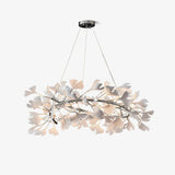Ginkgo Ceramic Leaf Flush Mount Chandelier Elegant Modern Ceiling Light Fixture