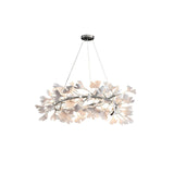 Ginkgo Ceramic Leaf Flush Mount Chandelier Elegant Modern Ceiling Light Fixture