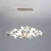 Ginkgo Leaf Ceramic Chandelier Modern Luxury Porcelain Pendant Light for Elegant Interior Spaces