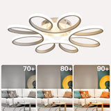 Modern Flower Shaped Dimmable LED Flush Mount Ceiling Light in White Finish for Home